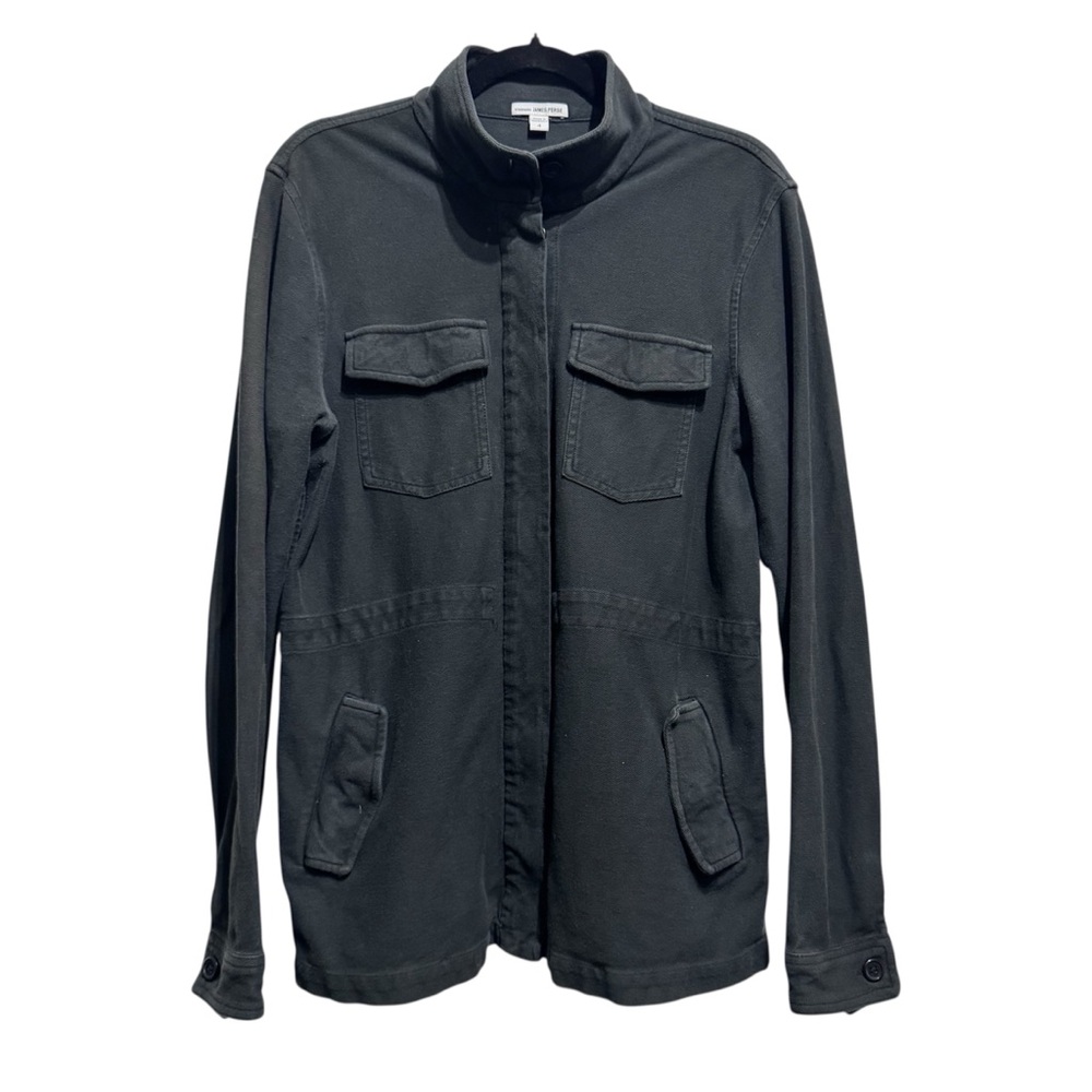 Standard JAMES PERSE Dark Gray Cotton Utility Shirt Jacket